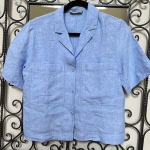 Everlane Blue Linen Workwear Shirt